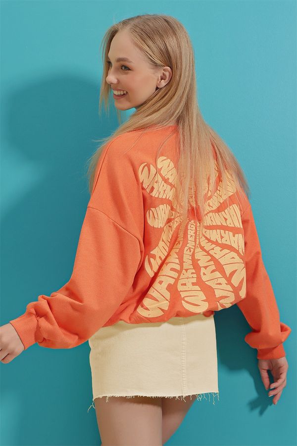 Trend Alaçatı Stili Trend Alaçatı Stili Sweatshirt - Orange - Regular fit