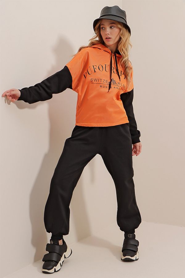 Trend Alaçatı Stili Trend Alaçatı Stili Sweatsuit - Orange - Regular fit