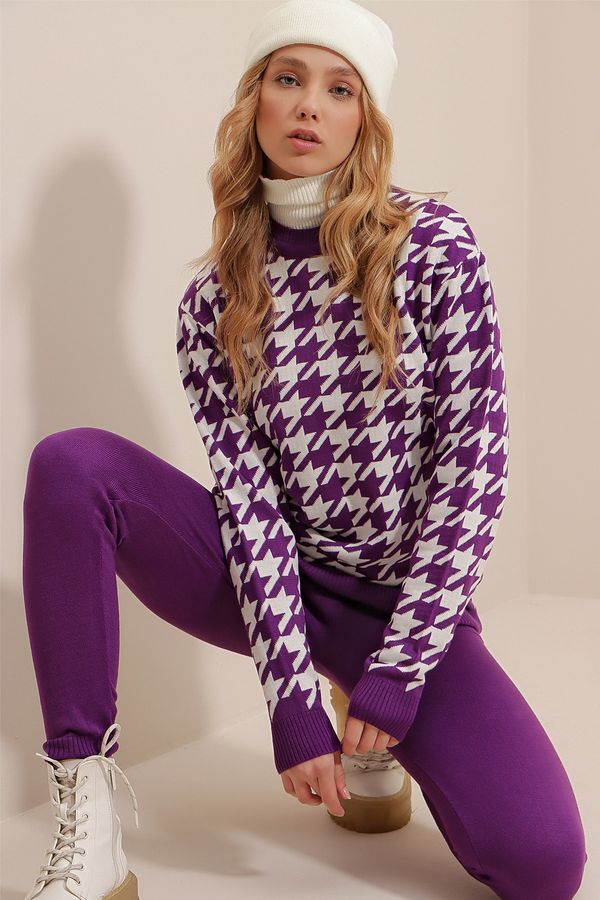 Trend Alaçatı Stili Trend Alaçatı Stili Sweatsuit - Purple - Regular fit