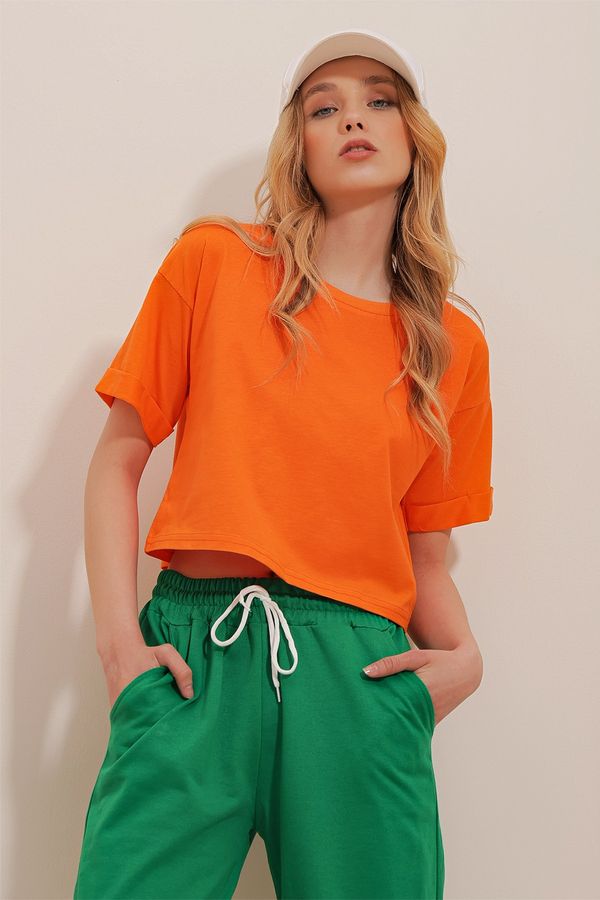 Trend Alaçatı Stili Trend Alaçatı Stili T-Shirt - Orange - Regular fit