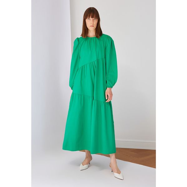 Trendyol Suknia z zielonej bawełny TrendyOl
