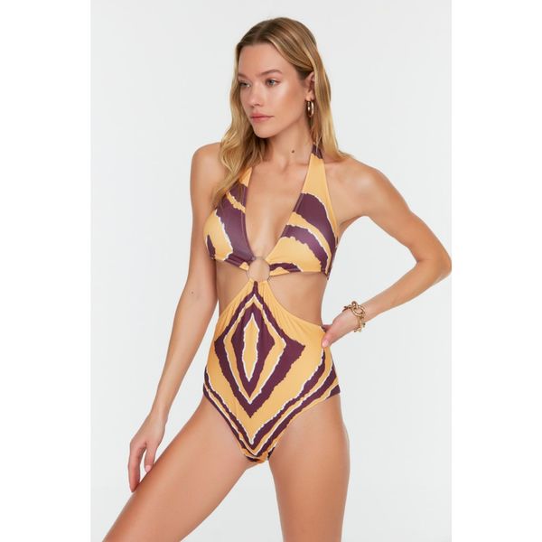Trendyol Trendyol Abstract Pattern Cut Out Detailed Swimsuit