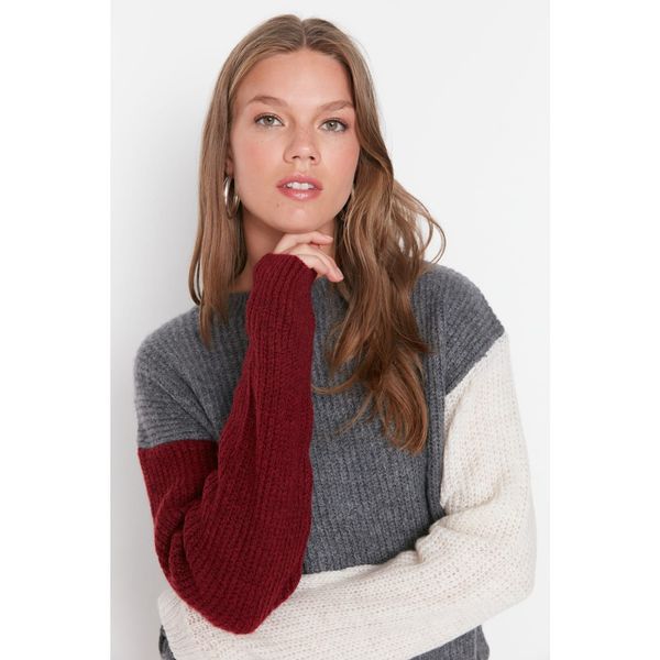 Trendyol Trendyol Anthracite Crew Neck Knitwear Sweater