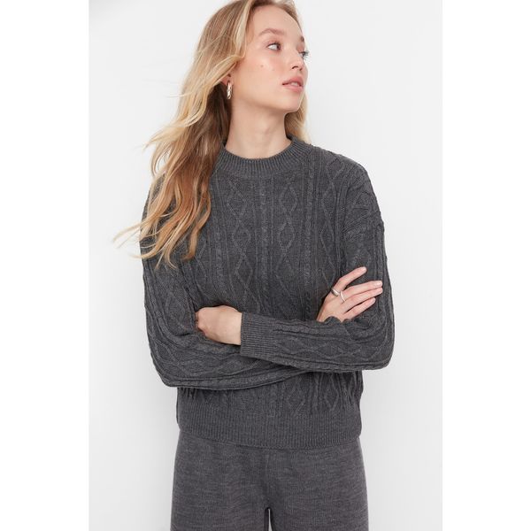 Trendyol Trendyol Anthracite Knitted Detailed Knitwear Bottom-Top Set