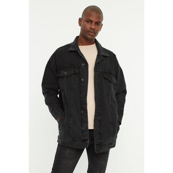Trendyol Trendyol Anthracite Men's Oversize Denim Jacket