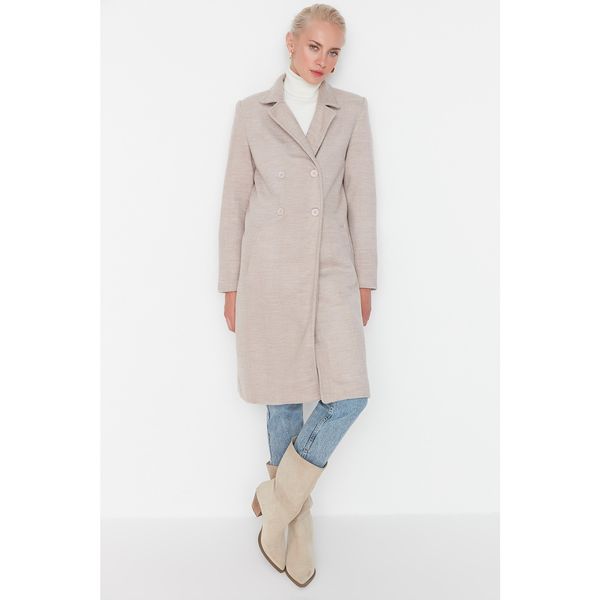 Trendyol Trendyol Beige Button Closure Wool Cachet Coat