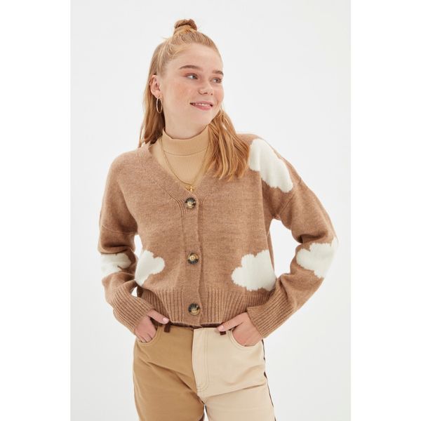 Trendyol Trendyol Beige Jacquard Knitwear Cardigan