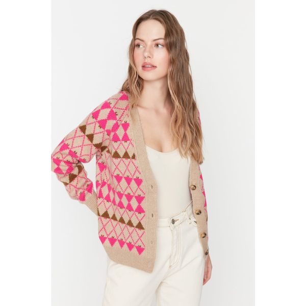 Trendyol Trendyol Beige Patterned Knitwear Cardigan