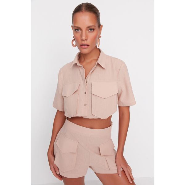 Trendyol Trendyol Beige Pocket Detailed Bottom-Top Set