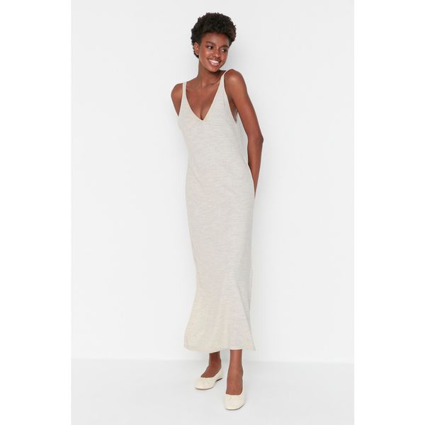 Trendyol Trendyol Beige Slit Knitwear Dress