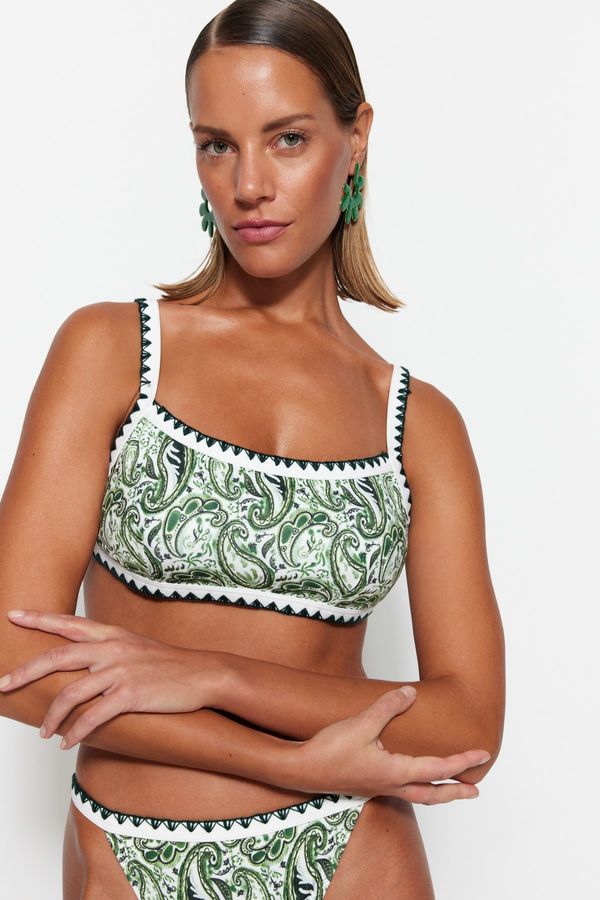 Trendyol Trendyol Bikini Top - Green - Geometric pattern