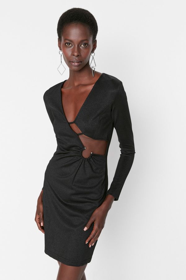 Trendyol Trendyol Black Accessory Detailed Knitted Dress