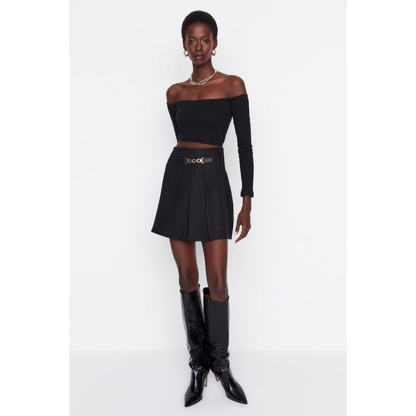 Trendyol Trendyol Black Accessory Detailed Skirt