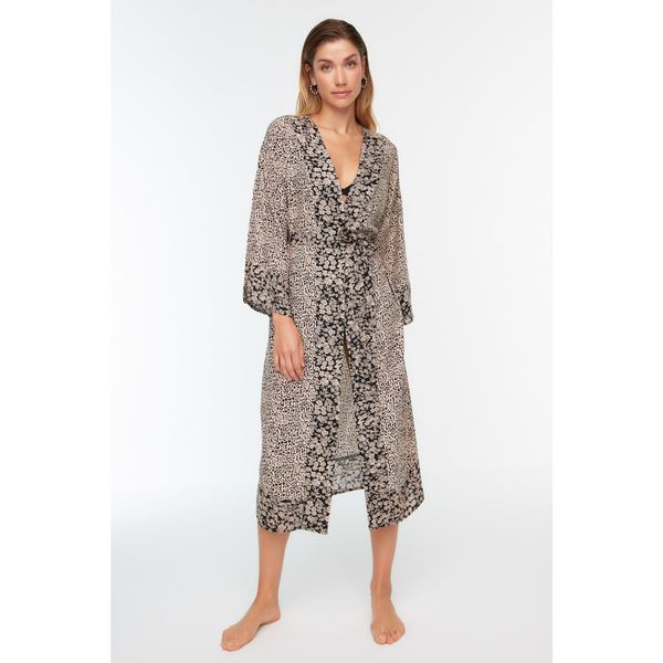 Trendyol Trendyol Black and White Patterned Mixed Tie Kimono&Caftan