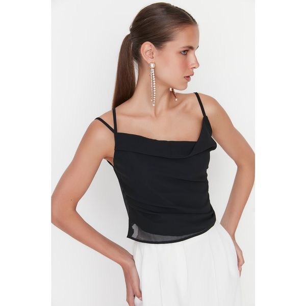 Trendyol Trendyol Black Back Detailed Chiffon Blouse