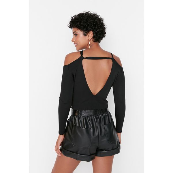 Trendyol Trendyol Black Back Detailed Knitwear Sweater