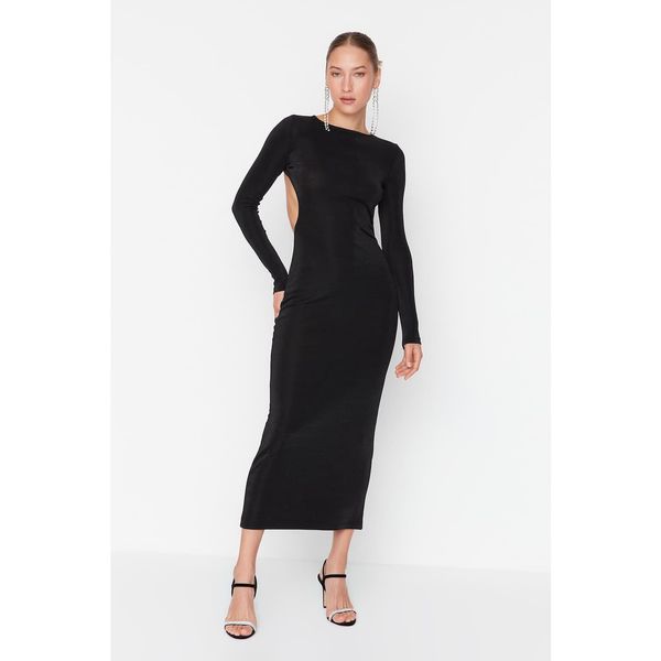 Trendyol Trendyol Black Back Detailed Midi Dress