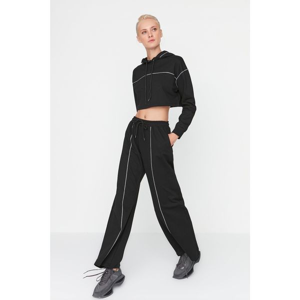 Trendyol Trendyol Black Bedstead Stitched Thin Knitted Tracksuit Set