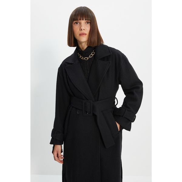 Trendyol Trendyol Black Belted Oversize Cachet Coat