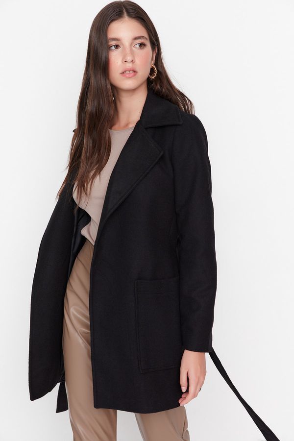 Trendyol Trendyol Black BeltEd Woolly Cachet Coat