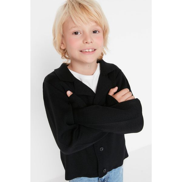 Trendyol Trendyol Black Button Detailed Boy Knitwear Cardigan