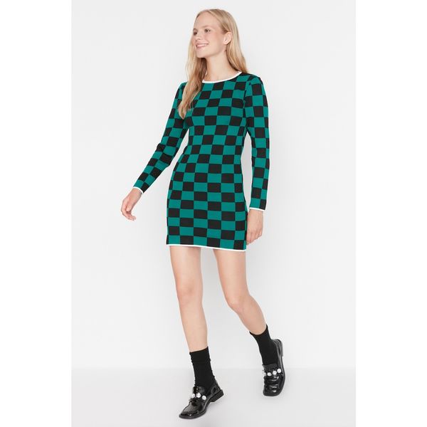 Trendyol Trendyol Black Check Knitwear Dress