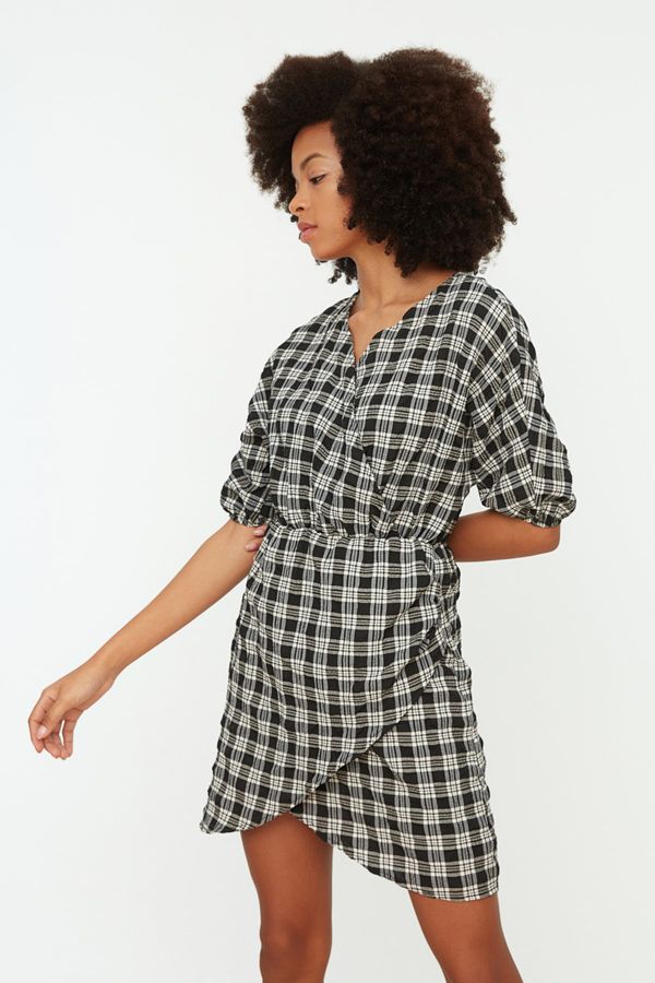 Trendyol Trendyol Black Checked Double Breasted Dress