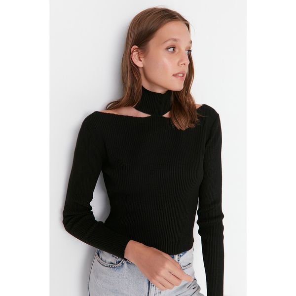 Trendyol Trendyol Black Choker Collar Knitwear Sweater