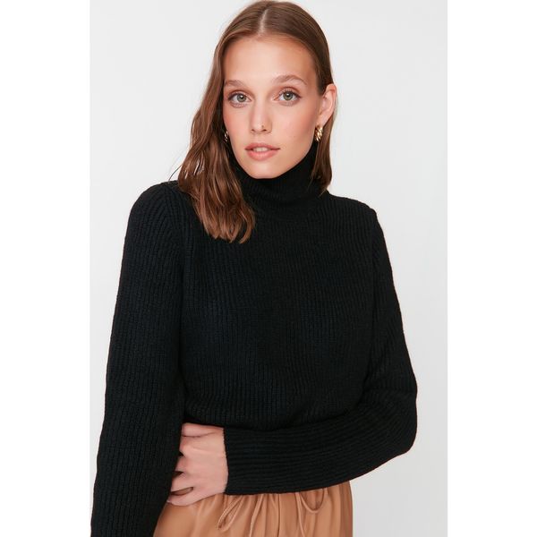 Trendyol Trendyol Black Collar Detailed Knitwear Sweater