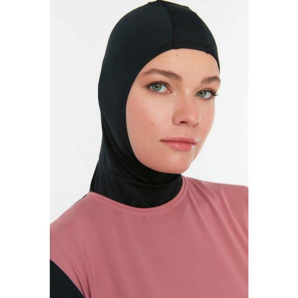 Trendyol Trendyol Black Collar Hijab Swimsuit Cap