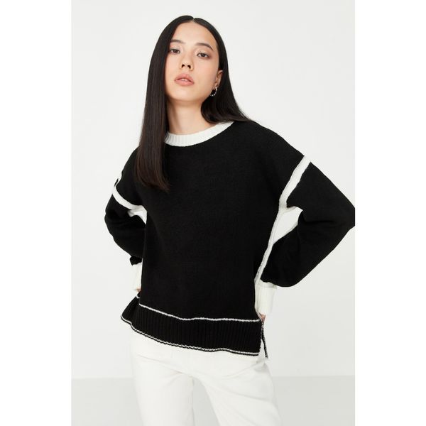 Trendyol Trendyol Black Color Block Knitwear Sweater