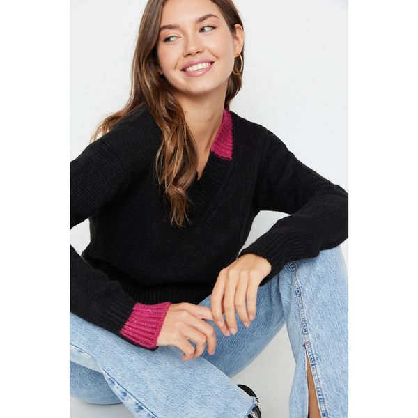 Trendyol Trendyol Black Color Block Knitwear Sweater