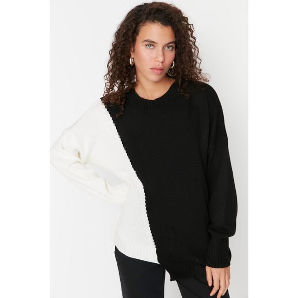 Trendyol Trendyol Black Color Block Knitwear Sweater