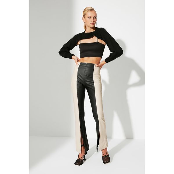 Trendyol Trendyol Black Color Block Slit Trousers