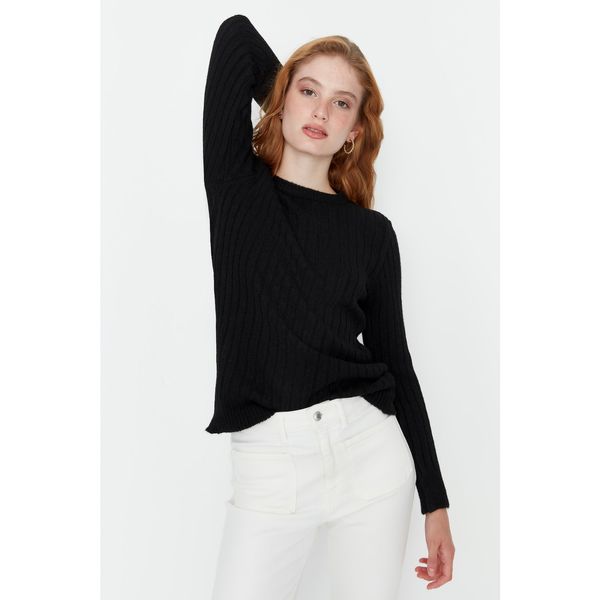 Trendyol Trendyol Black Corded Knitwear Sweater