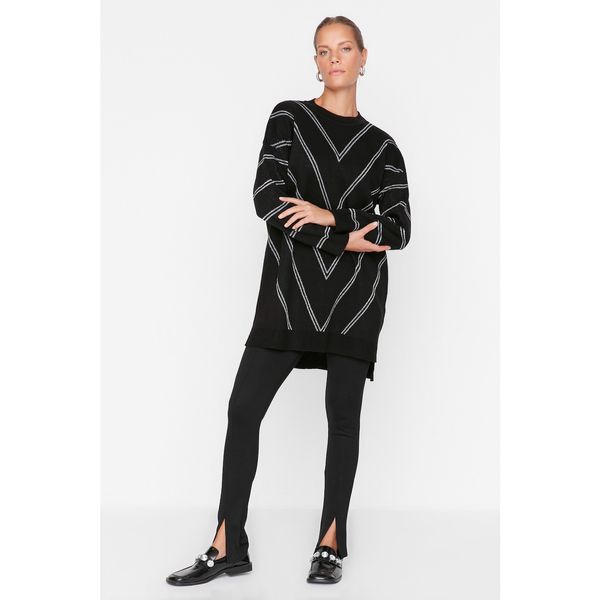 Trendyol Trendyol Black Crew Neck Long Knitwear Sweater