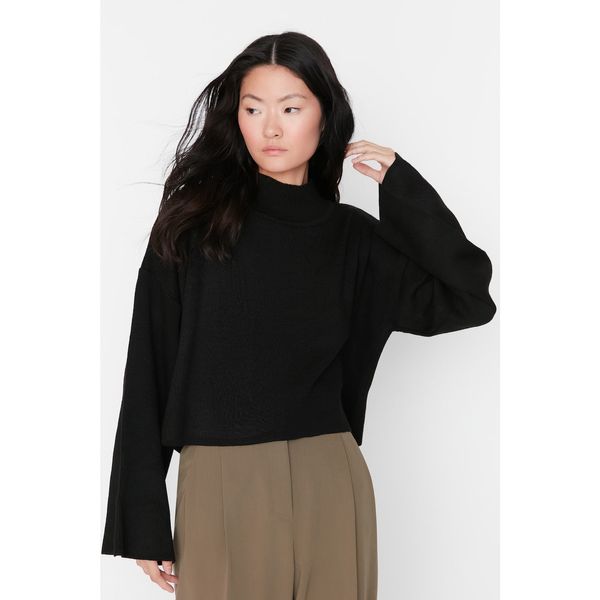 Trendyol Trendyol Black Crop Knitwear Sweater