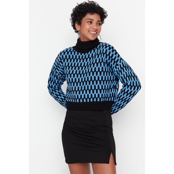 Trendyol Trendyol Black Crop Turtleneck Sweater