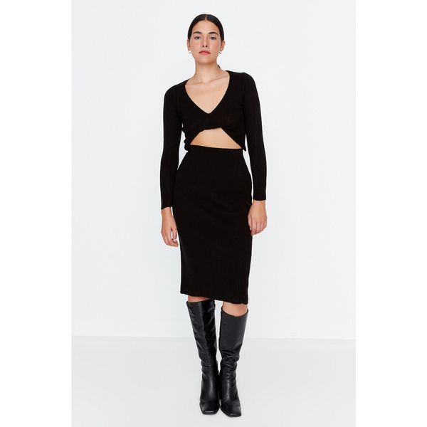 Trendyol Trendyol Black Cut Out Detailed Knitwear Dress