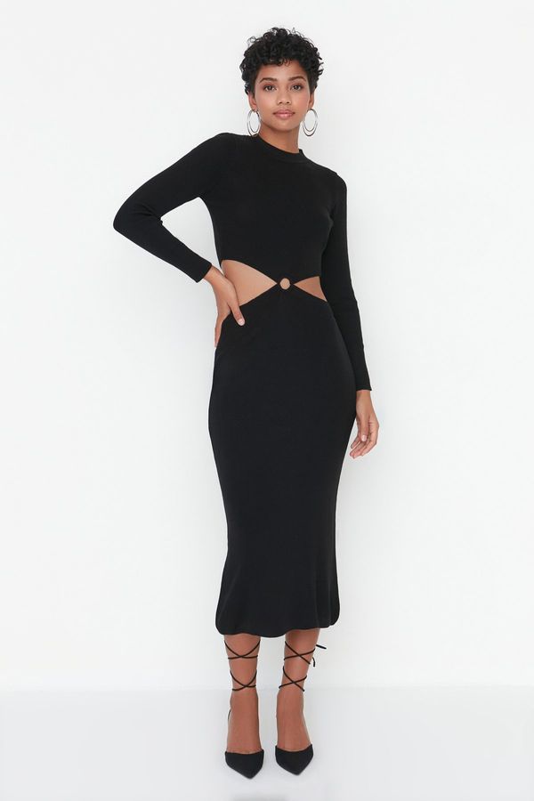 Trendyol Trendyol Black CutOut Patterned Knitwear Dress