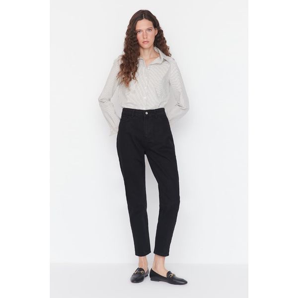 Trendyol Trendyol Black Detailed High Waist Mom Jeans