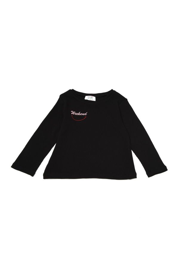 Trendyol Trendyol Black Embroidered Girl Knitted Blouse