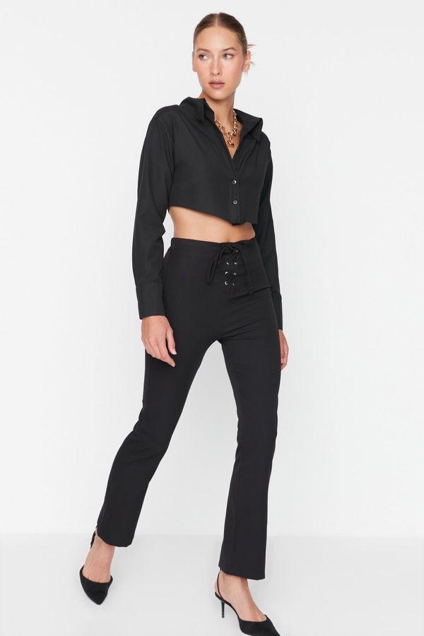 Trendyol Trendyol Black Eyelet Detailed Trousers