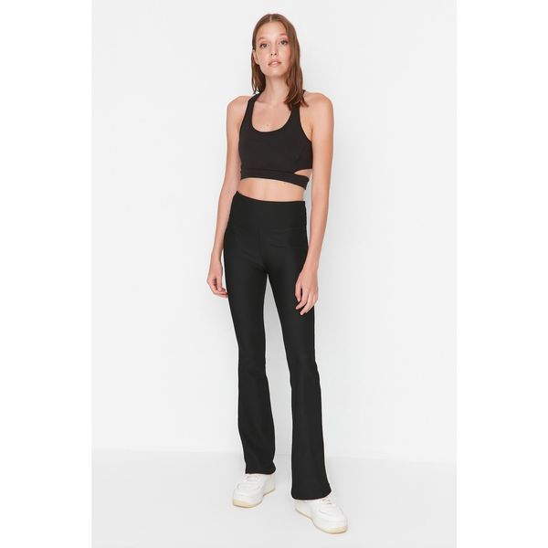 Trendyol Trendyol Black Gatherer and Ribbed Sports Yoga Pants