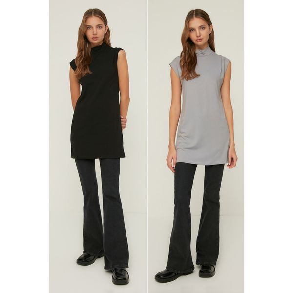 Trendyol Trendyol Black-Grey Stand Up Tunic