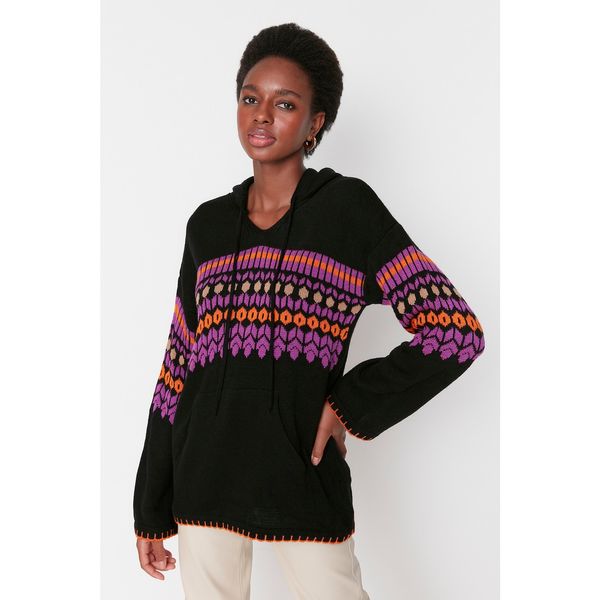 Trendyol Trendyol Black Hooded Knitwear Sweater