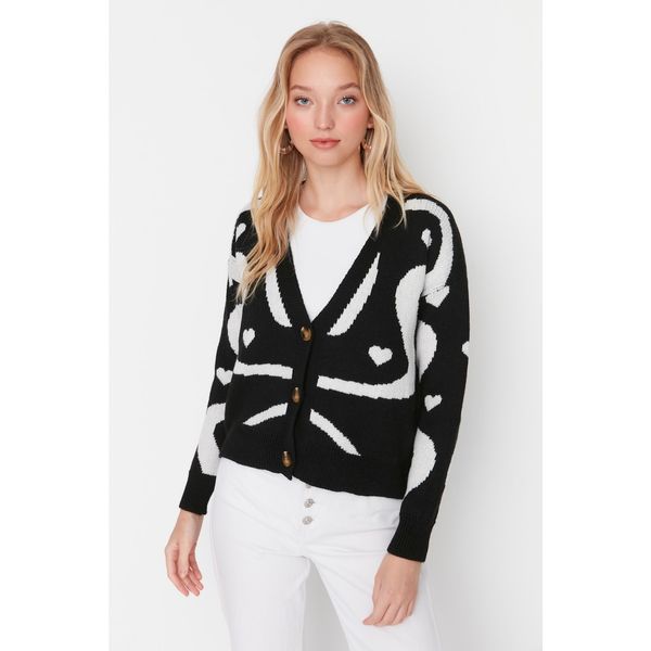 Trendyol Trendyol Black Jacquard Knitwear Cardigan