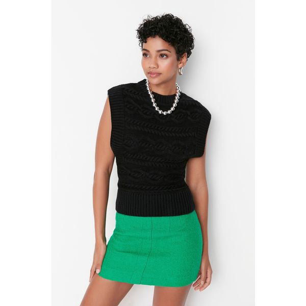 Trendyol Trendyol Black Knitted Detailed Knitwear Sweater