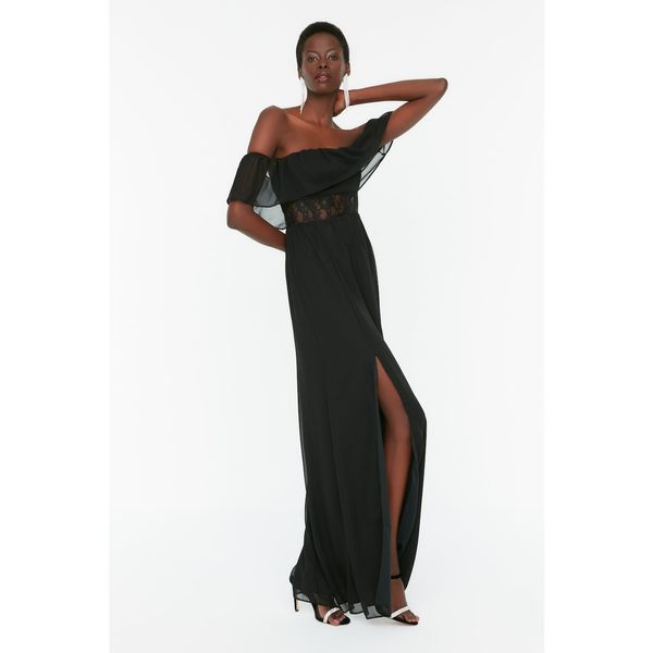 Trendyol Trendyol Black Lace Detailed Evening Dress & Graduation Dress