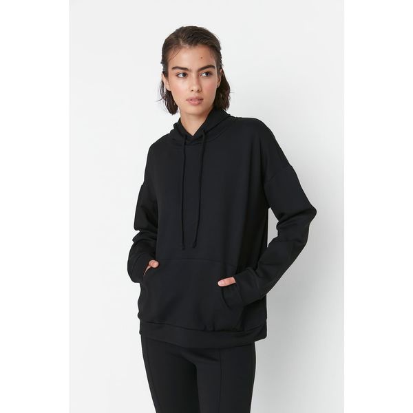 Trendyol Trendyol Black Loose Knitted Sweatshirt